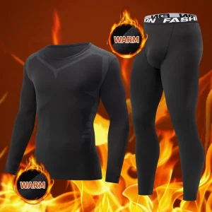 2-piece men's tight warm long-sleeved for autumn and winter men's fitness